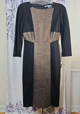 Antonio Melani Dress Size Pencil dress long sleeve black and gold