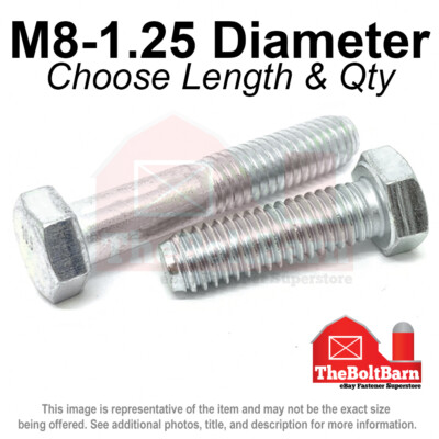 #ad M8 1.25 Class 10.9 Hex Cap Screws Bolts COARSE Thread Zinc Pick Length amp; Qty $813.46