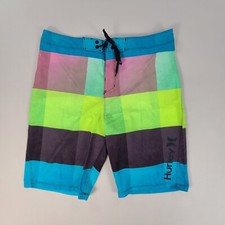 Hurley Swim Trunks Boys 20 Blue Green Board Shorts Surfing Beach Pool Youth