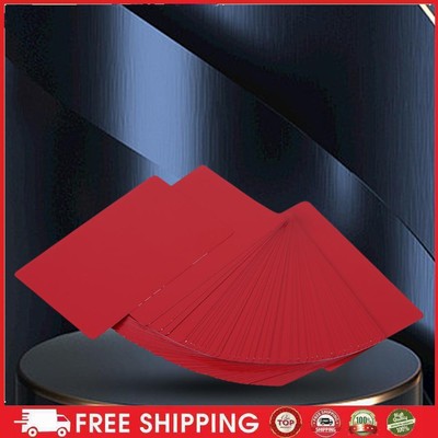 50PCS Metal Business Cards Aluminum Alloy for DIY Cards (Red) NEW