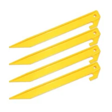 10-Pack Plastic Tent Stakes, 9-Inch Heavy Duty, for Camping & Gardening