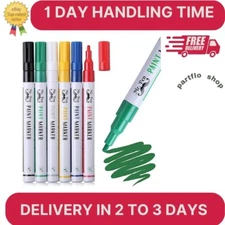 6PCS Paint Markers Set Oil Based for Metal Mix Permanent Colored Pen Fine Point