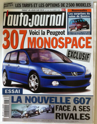 L'AUTO-JOURNAL du 9/03/2000; La 307 Monospace/ Salon de Genève/ Nouvelle 607 - Afbeelding 1 van 1