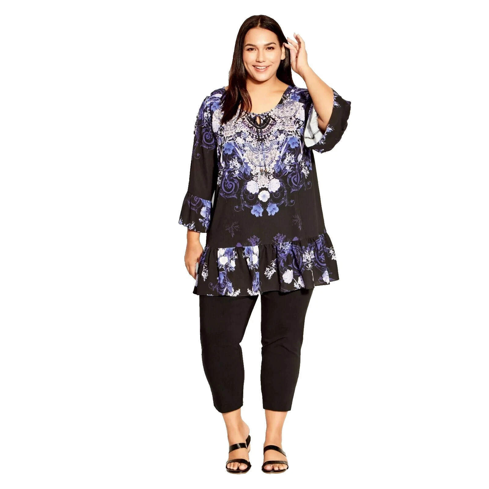 Avenue 女式大码碎花上衣女