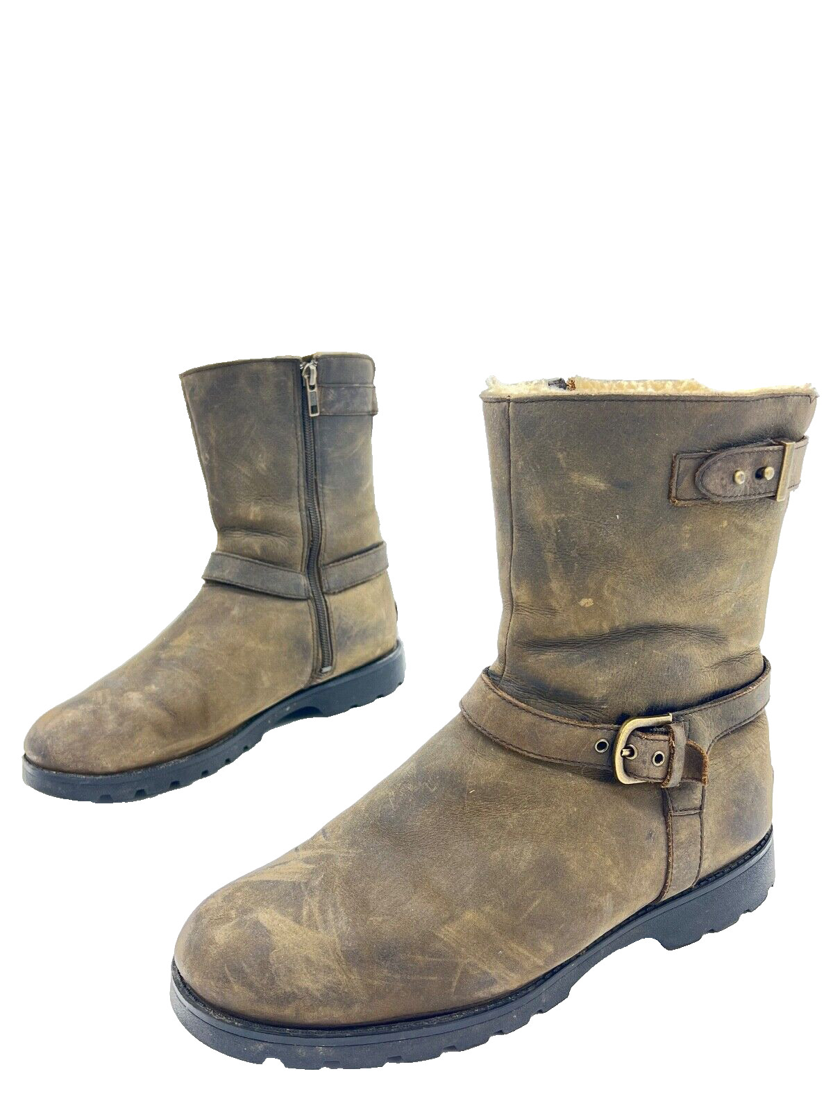 UGG AUSTRALIA Grandle Botas De Cuero Marrones Para Mujeres T.39 US.8 UK.6