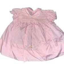 Polly Flinders Vintage 1950's Baby Girls Victorian Duck Embroidered Dress 24M