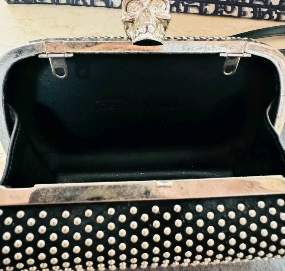 Alexander McQueen Black Studded Skull Clutch - Image 4 of 4