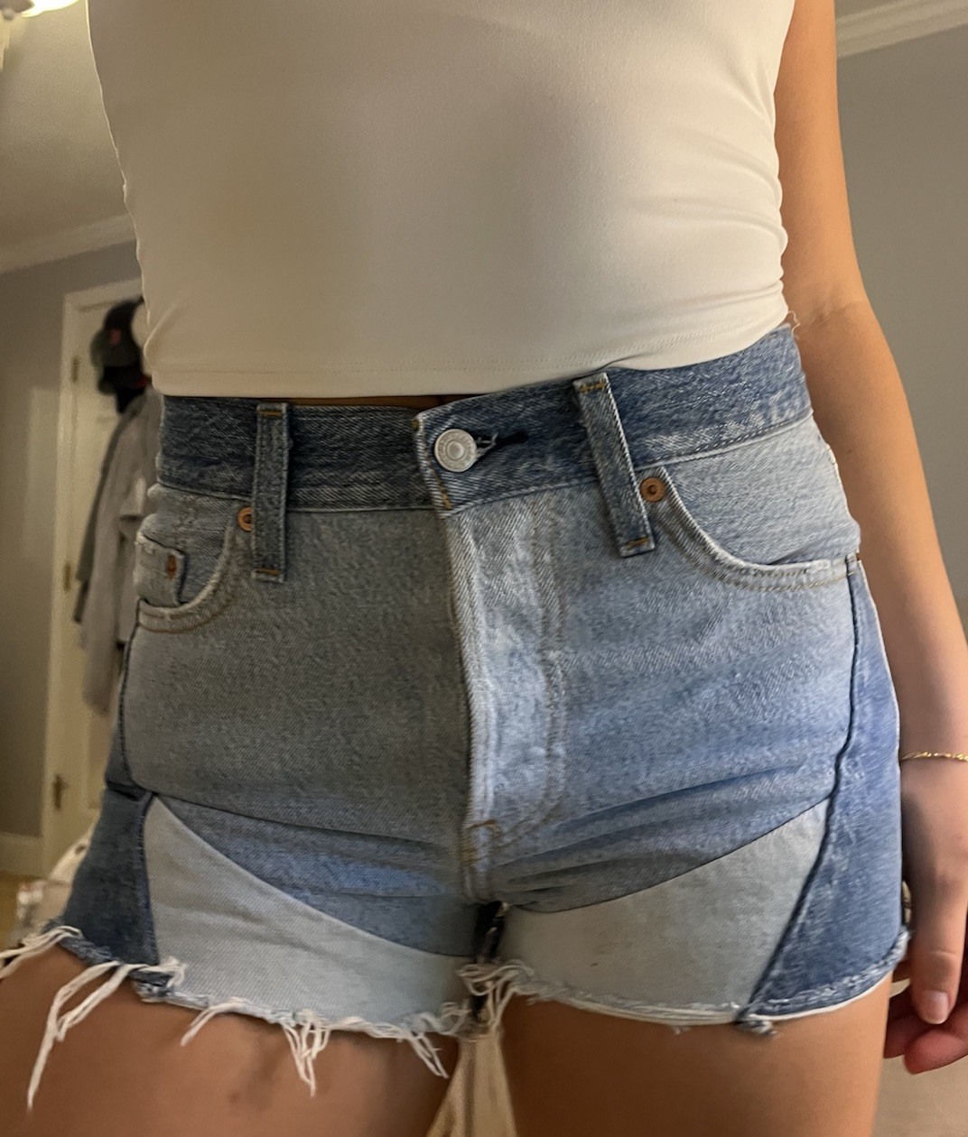 Levi's high rise patchwork denim shorts #denimsho… - image 2