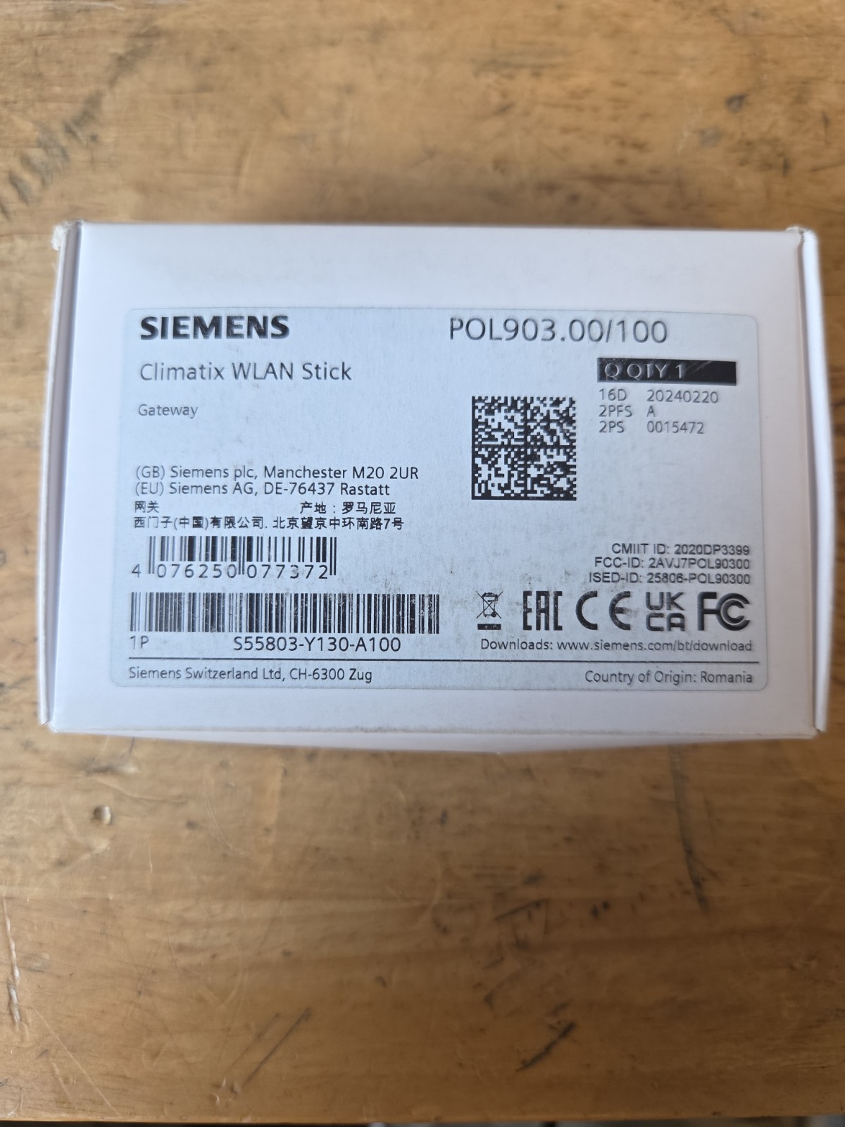 Siemens Building Technology S55803-Y130-A100 WLAN STICK Carrier