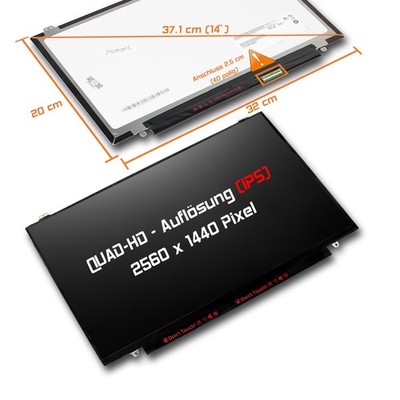 14,0'' LED Display matt passend für Innolux EXAKTES MODELL B140QAN01.1 IPS QHD