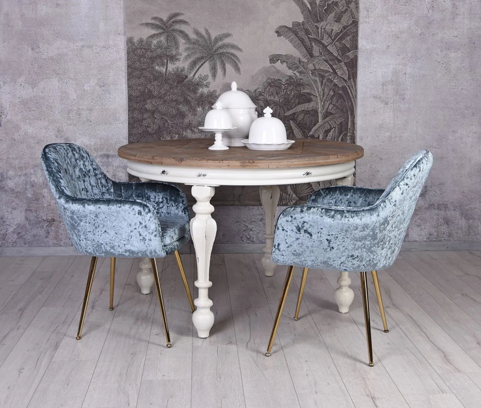 Armlehnstuhl Samt Stuhl Vintage Sessel Polsterstuhl Polstersessel Armlehnsessel - Bild 3 von 4