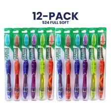 12-PACK GUM Technique Deep Clean Soft Toothbrush 524, FULL SIZE Bulk Toothbrush