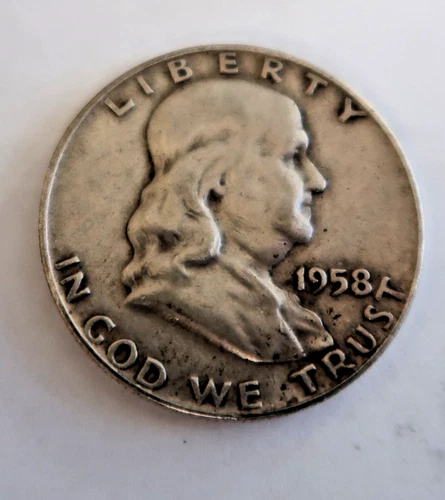 1958-P Franklin Half Dollar 90% fine silver