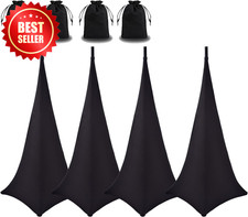4 Pack Speaker Stand Cover Tripod Scrim, DJ Speaker Stand, 360 Degree Coverage