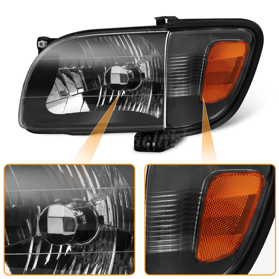 For Toyota Tacoma 2001-2004 Headlights Corner Signal Lights Bumper Lamp Black Foto 2 de 4