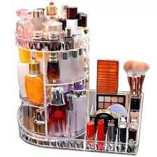 Large Capacity Rotating Acrylic Cosmetic Storage,360 Makeup only Organizer