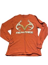Realtree Long Sleeve Shirt Medium Orange Deer Antler Logo Hunting