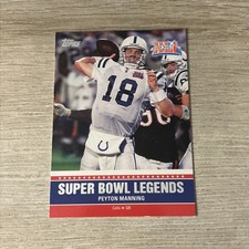 Peyton Manning Insert. 2011 Topps Super Bowl Legends. Beautiful Card