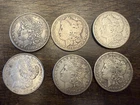 New ListingLot of 6 Morgan Silver Dollars 1881 1882 1883 1884 1900 $1 90% Silver Coins