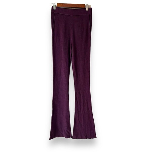 NWT Favorite Daughter Masha Rib Knit Flare Pants XS Wool Blend Plum Purple $198 - Picture 2 of 9
