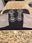 SIGNED Steuben Crystal Candlesticks with Tear Drops Vintage David Hills_A Pair