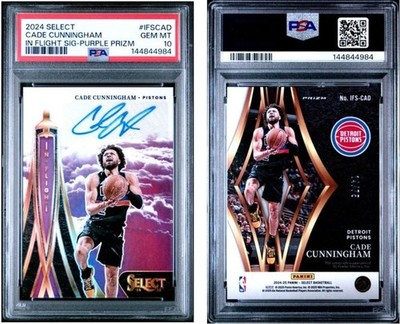 2024 Select In Flight Signature Cade Cunningham Purple Prizm Auto