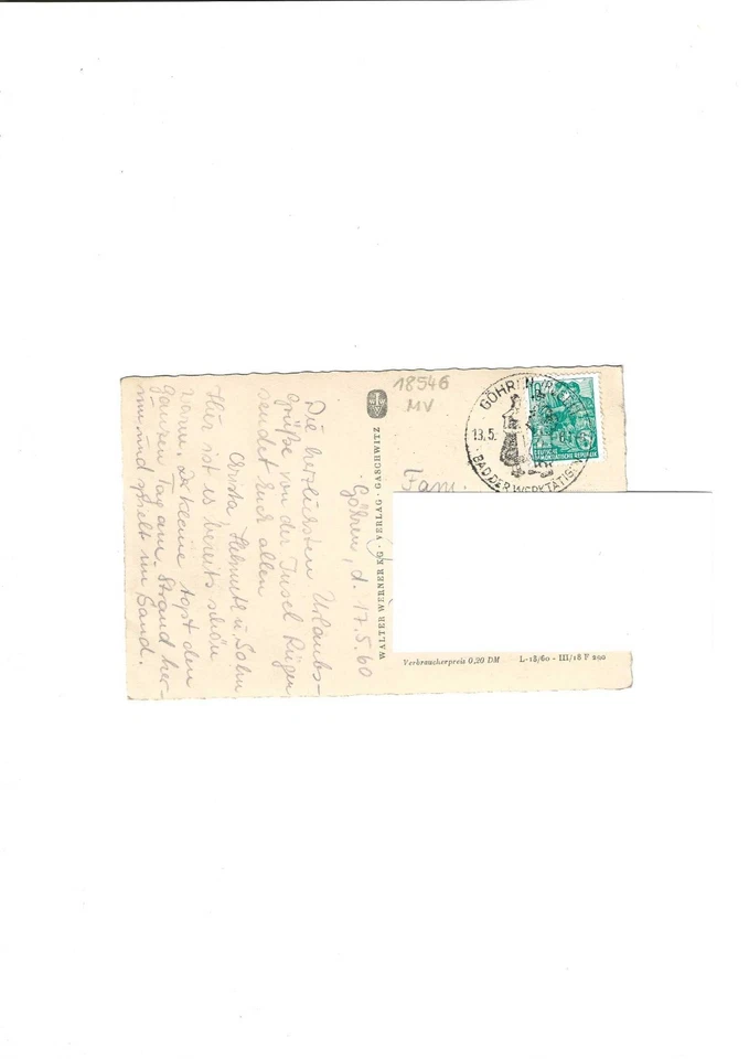 AK Insel Rügen, 8 Ansichten, gel. 1960 - Bild 2 von 2