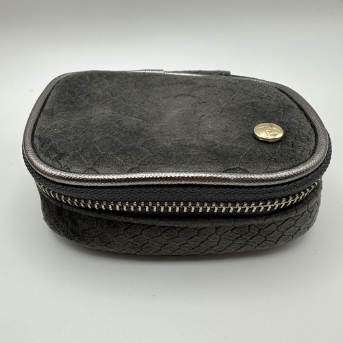 Stephanie Johnson Compact Cosmetic Bag Travel Case Grey 5”