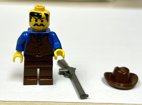 LEGO Cowboy vest blue shirt Western minifigure 6765 Gold City Junction