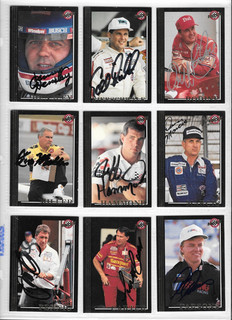 9 1992 BLACK MAXX DRIVERS AUTOGRAPHED NASCAR TRADING CARD SIGNED