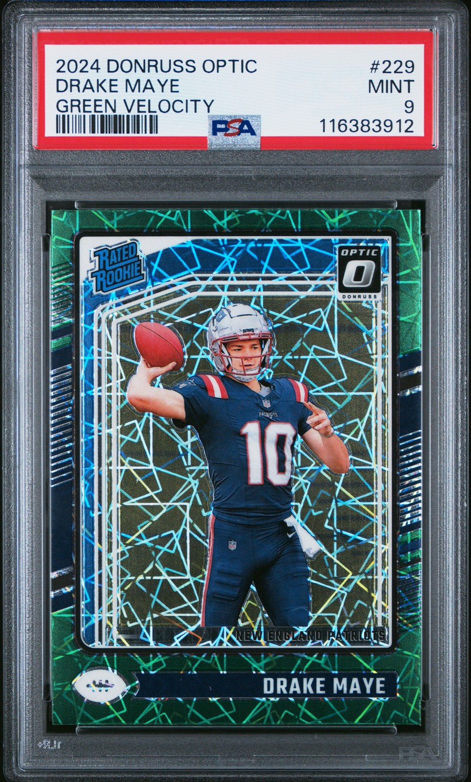 2024 PANINI DONRUSS OPTIC GREEN VELOCITY #229 DRAKE MAYE PSA 9