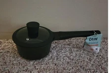 D&W Deane & White 1.4qt Saucepan Nonstick W/Lid 6.3in/Black NWT