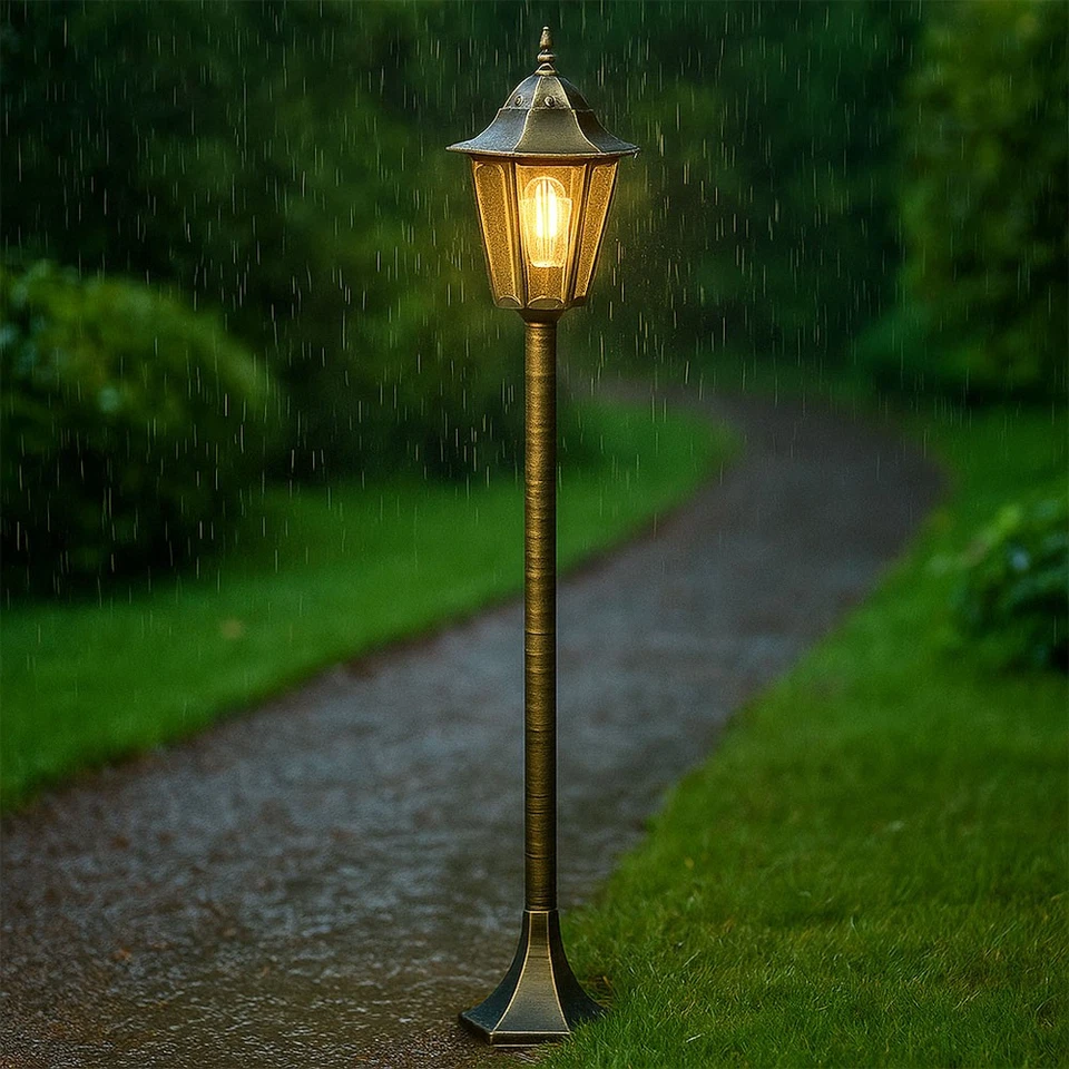 Außenlampe Wegeleuchte Stehlampe antik Laterne bronze Gartenlampe Höhe 120cm - Bild 4 von 4
