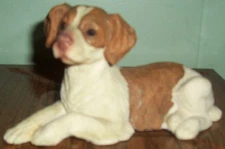 Young's Inc. Brown and White Dog Figurine Good