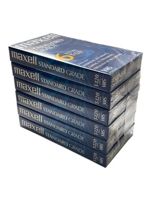 Maxell VHS 6h Standard Grade T120 video tapes SEALED. Buy Singles or Lot of 6