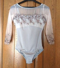Chacott Floral Embroidery Leotard L Dancewear Purple Elegant 14