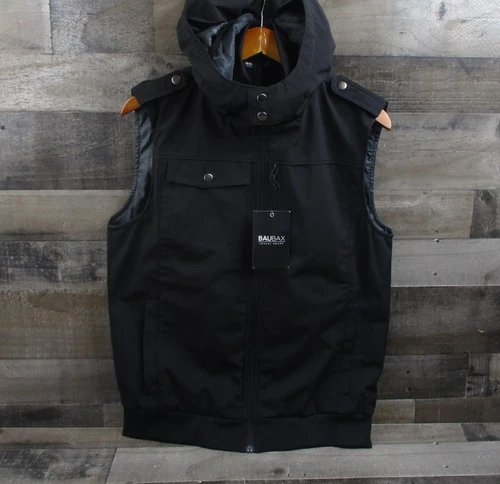 BauBax Vest Mens Small Water Resistant Hooded Travel Smart Lightweight Jacket - product listing photo