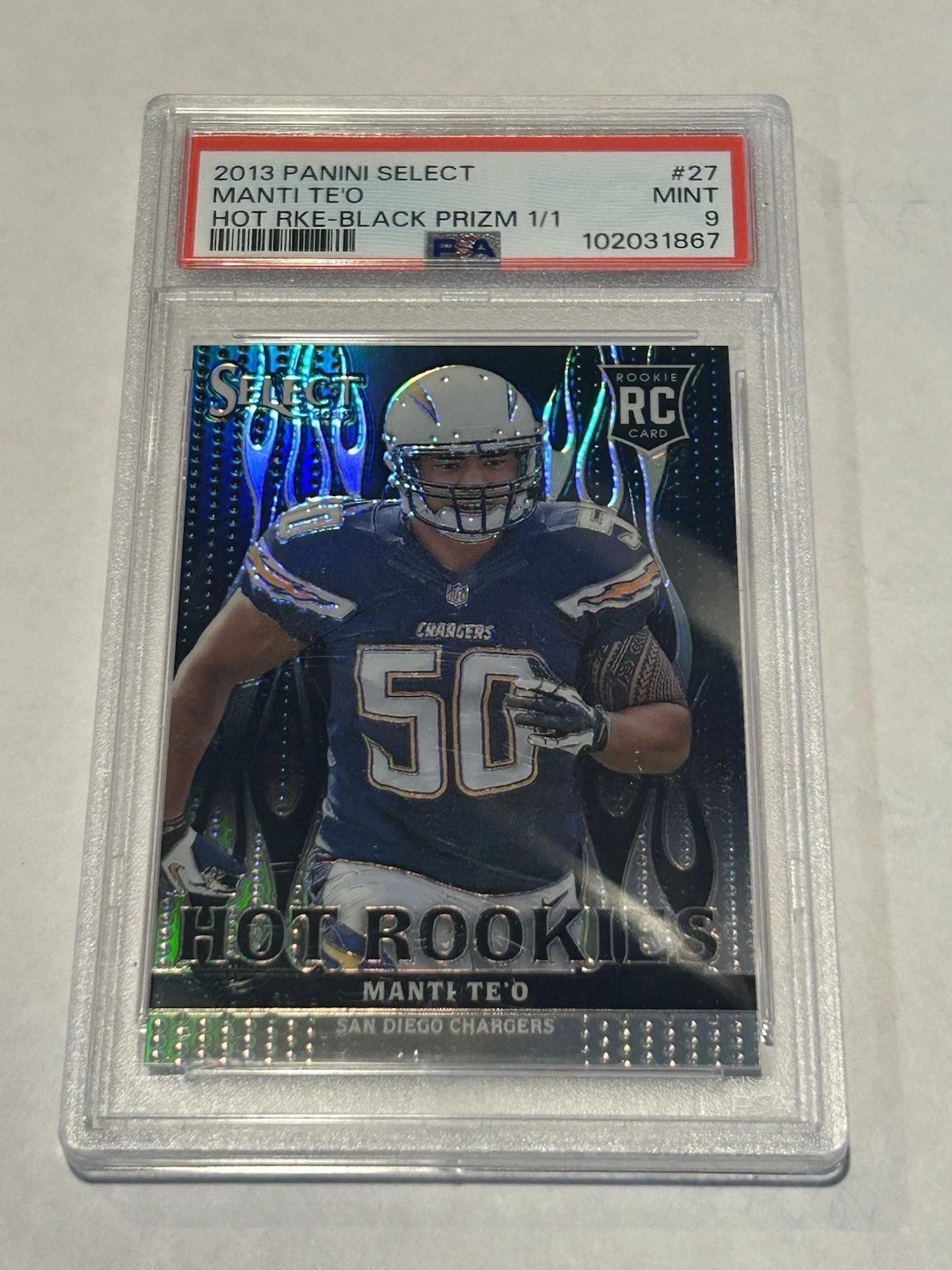 Manti Te'o Panini Select Hot Rookies #27 Black Prizm 1/1
