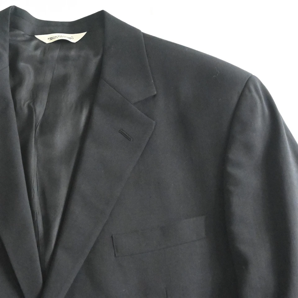 Pronto Uomo 44L 38x32 Black 100% Wool Mens Jacket Pants Suit - Image 3 of 4