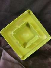 Vintage Square Ashtray Avocado Green 5"x5" Retro MCM Made in USA