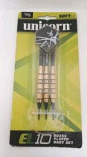 New In Package Unicorn EL10 Brass Plated Dart Set Soft Tip 16g 3 Pack
