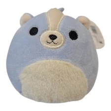 Original Squishmallows Sol The Blue Skunk 3.5" Clip On Plush Key Chain NWT(017)