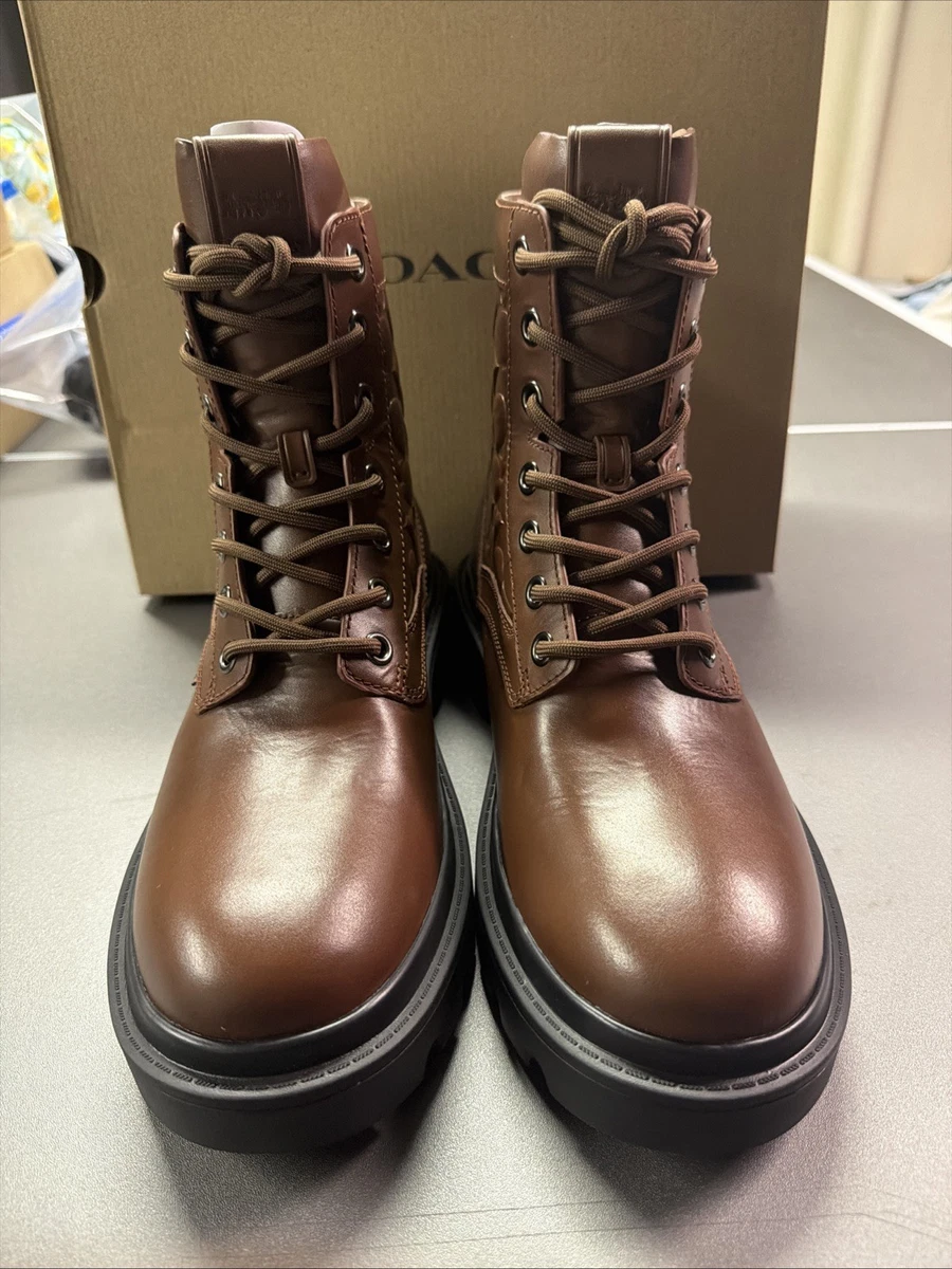Coach Men\'s Banks Leather Boots Size‎ 10.5D Dark Saddle Brown Derby New (No Box) Coach Brown Boots for Men for Sale | Shop New & Used Men main image 3