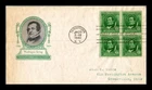 DR JIM STAMPS US COVER WASHINGTON IRVING FAMOUS AMERICANS FDC BLOCK IOOR CACHET
