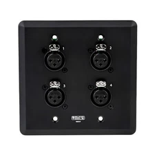 SoundTools WallCAT 2 Black Gang Wall Panel with 4 Female XLR to RJ45