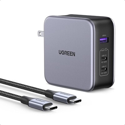 UGREEN 140W USB C Charger Nexode PPS PD 3.1 3-Port GaN Laptop Charger Compatible