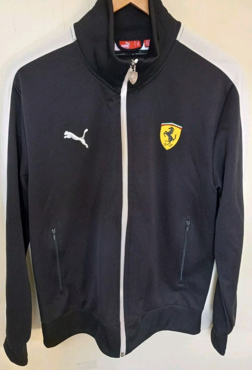 Men's Puma Ferrari Full Zip Black M Track Jacket Logos White