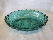 INDIANA Cube Cubist Pattern Whitehall Riviera Blue Aqua Oval Serving Bowl