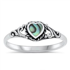 Heart Ring Genuine Sterling Silver 925 Height 6 mm Sizes 4 - 10