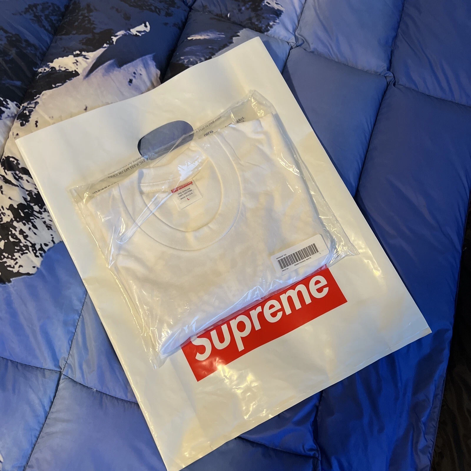 TEE SHIRT SUPREME WORTING BLANC TAILLE L (100 % AUTHENTIQUE) FLAMBANT NEUF FW23 SEMAINE 1